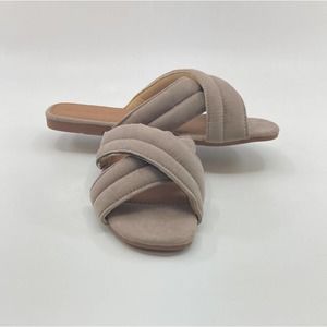 Olivia Miller Brown Slip On Sandals